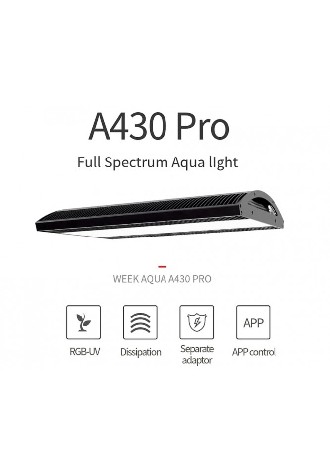 AQUA WEEK ARK A430 /ADA Style/ - PRO-APP Control RGB+UV LED világítás